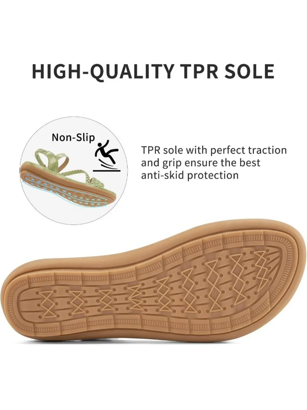 Women's Green Summer Comfortable Strappy Flats Casual Walking Beach Sandals